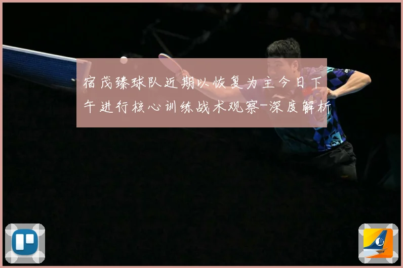 宿茂臻球队近期以恢复为主今日下午进行核心训练战术观察-深度解析